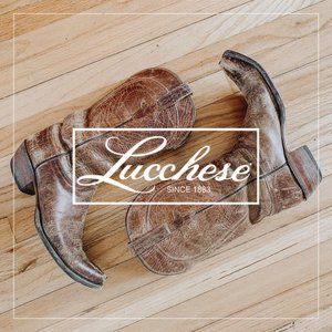 Vintage LUCCHESE Women's Distressed Goat Leather Cowboy Boots Size 8